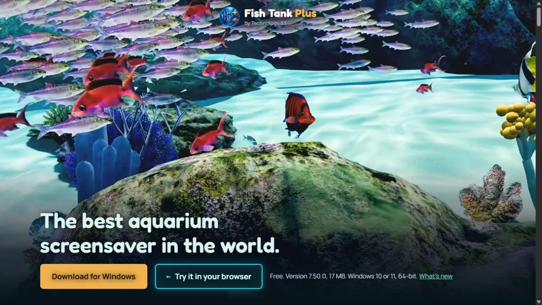 Fish Tank Plus desktop app preview